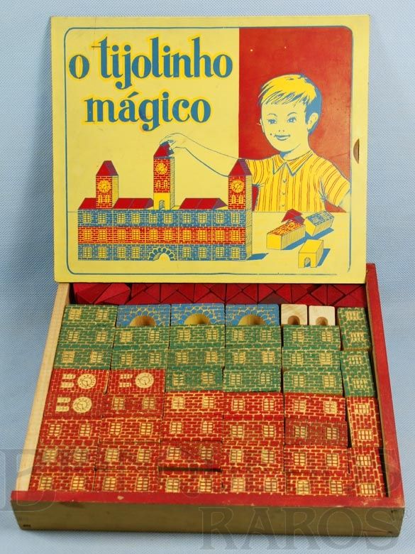 Brinquedo de montar de madeira antigo