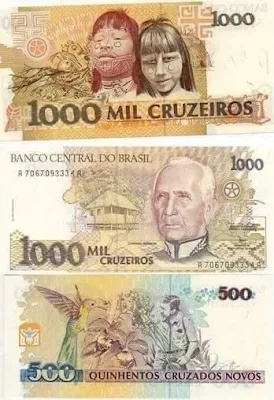 Notas de Cruzeiros e Cruzados Novos