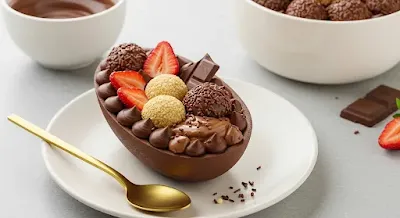 Ovo de Páscoa de Colher com Recheio Cremoso - Receita Caseira