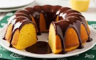 Bolo de Milho com Calda de Chocolate - Receita Deliciosa e Fácil