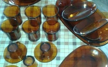 Conjunto de Pratos de Vidro Marrom DURALEX