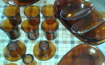 Conjunto de Pratos de Vidro Marrom DURALEX