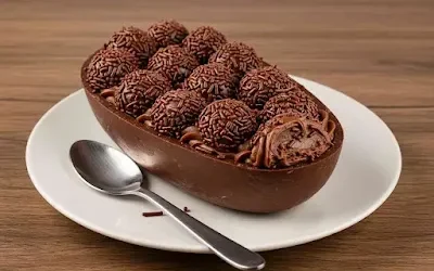 Ovo de Páscoa de Colher com Brigadeiro - Fácil