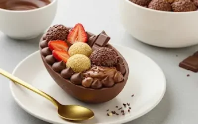 Ovo de Páscoa de Colher com Recheio Cremoso - Receita Caseira